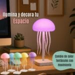 Lámpara Medusa LED con Tentáculos Giratorios y Cambio de Color